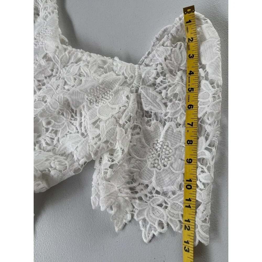 JJ's House Adelita White Lace Midi Dress Size L #312108 - Picture 14 of 16